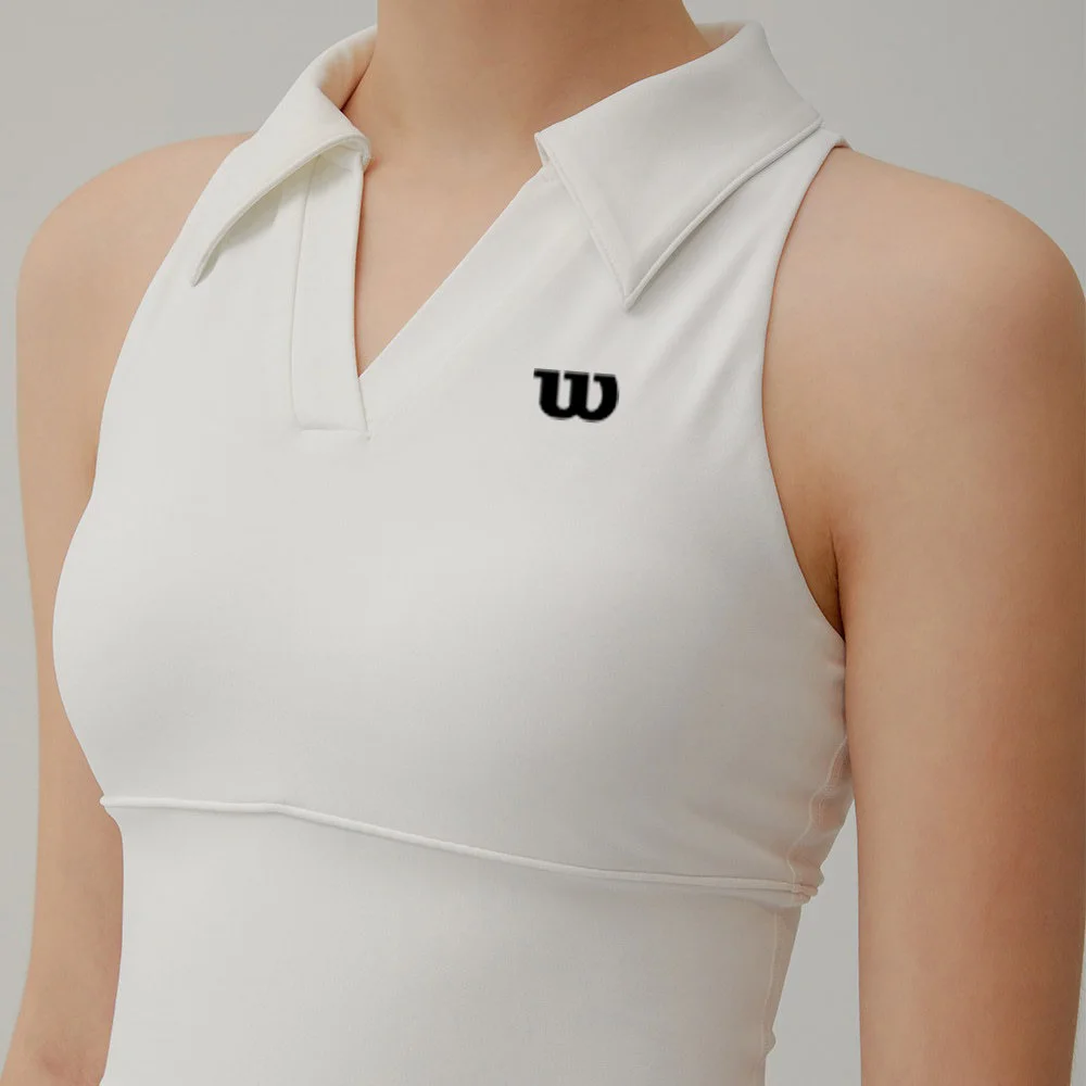 WILSON New Tennis Vest Women's Sports Casual Breathable Quick-Drying Sleeveless Lapel Short Top T-Shirt