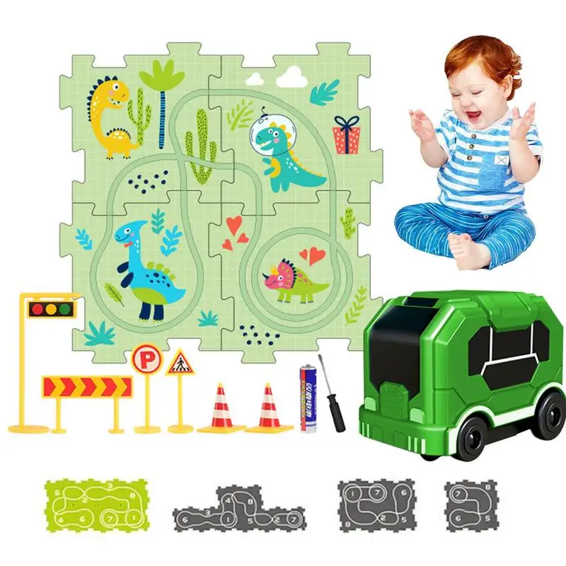 

Puzzle Track Car Play Set Funny Rail Building Toys Critical Thinking Educational Toys Toddler Puzzle Track Play Set With Vehicle
