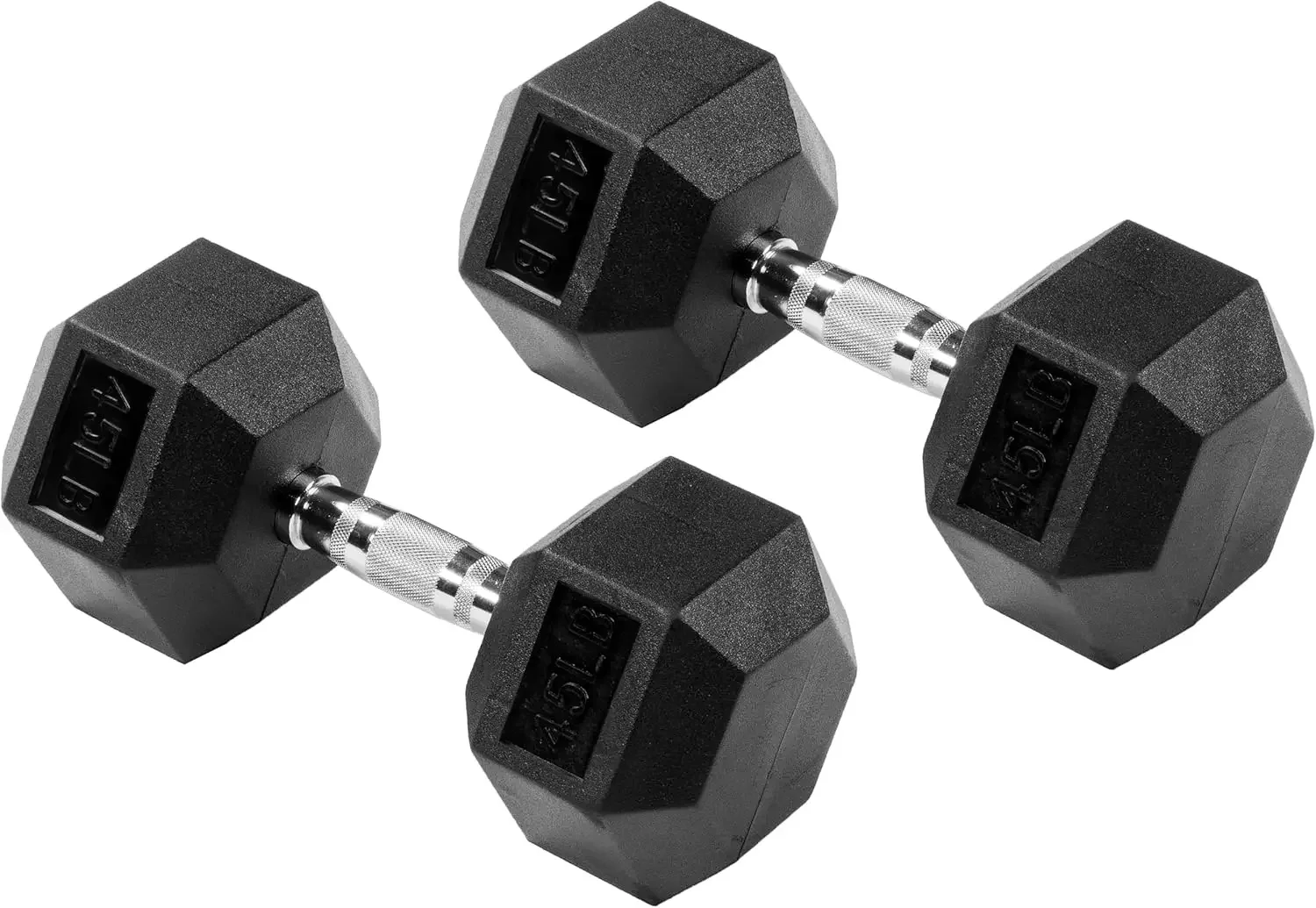 Fitness Rubber Encased Hex Dumbbell, Multiple Sizes