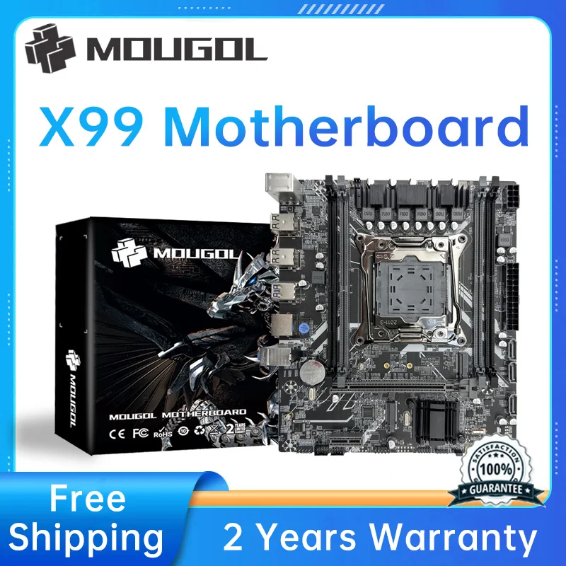 

Оригинальная материнская плата MOUGOL X99 с поддержкой LGA 2011-3 Intel Xeon E5 V3 & V4 CPU DDR4 RAM SATA/NVME M.2 слот
