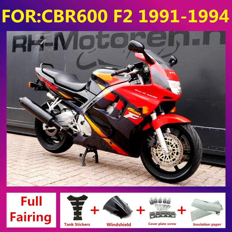 

For CBR600 CBR 600 F2 1991 1992 1993 1994 CBR600RR Motorcycle Fairing Kit ABS Bodykits Accessories Fairings fit set red black