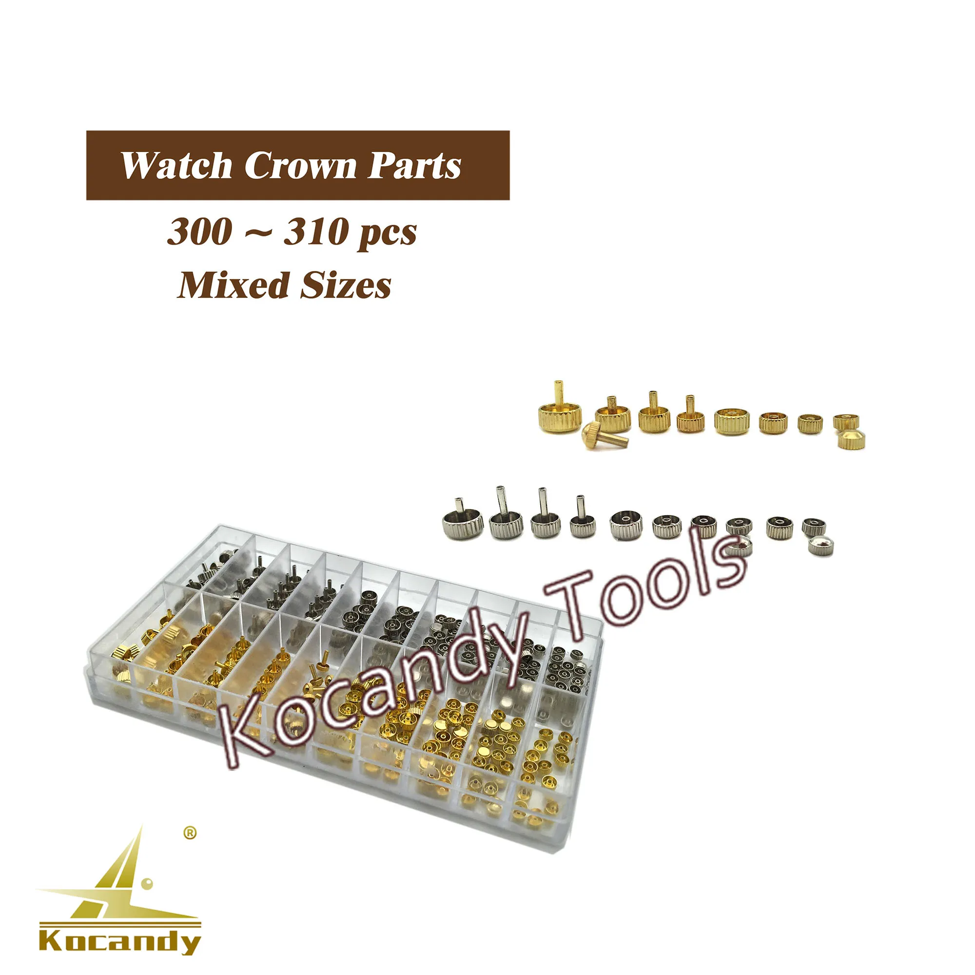 Watch Repair Tool Non-Waterproof Crown Watch Part Replacement Assorted Gold Silver Dome Flat Head Watch Accessories