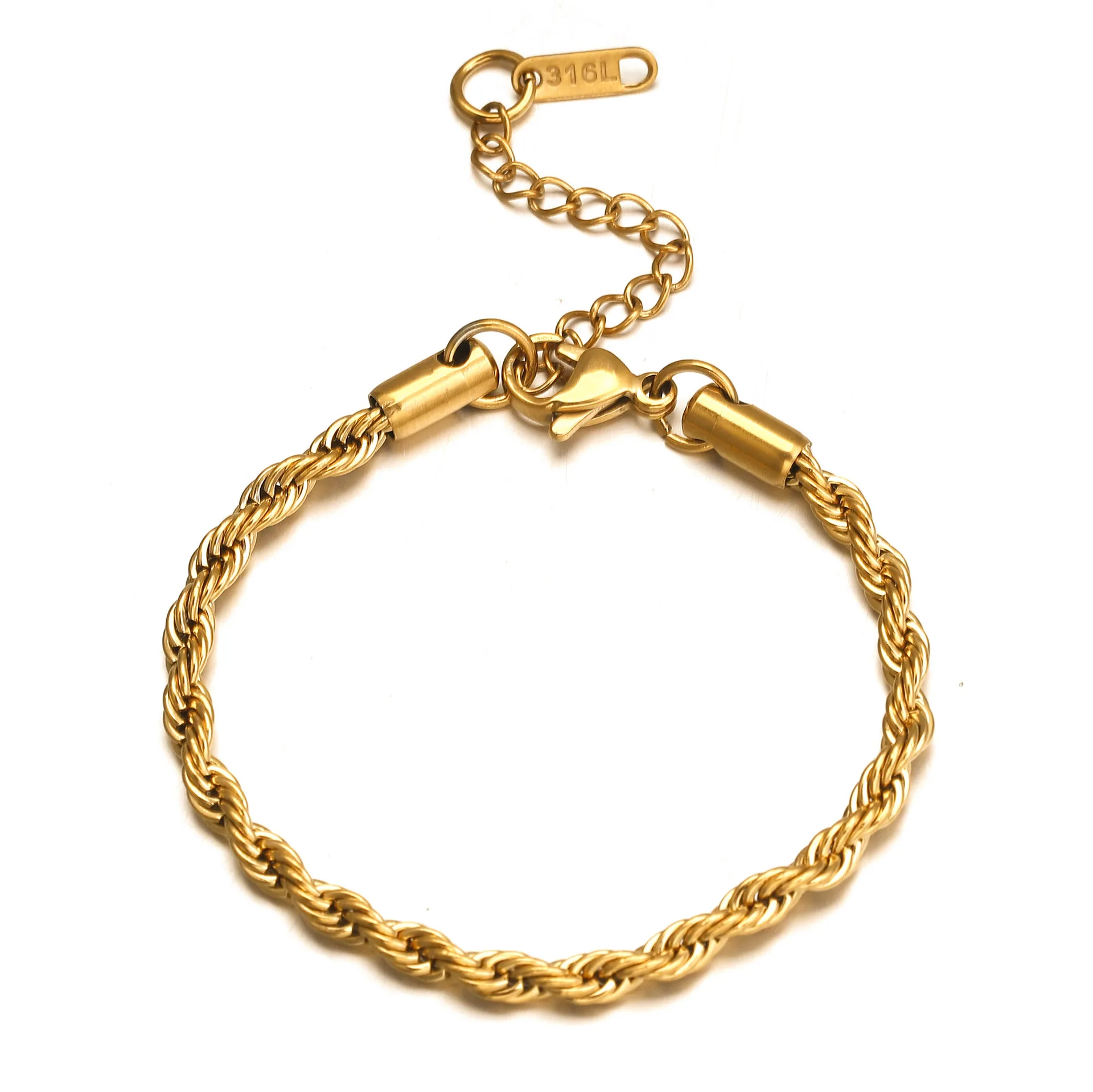 2345MmRvsTwistedRopeChainArmbandenVoorMannenVrouwenpols