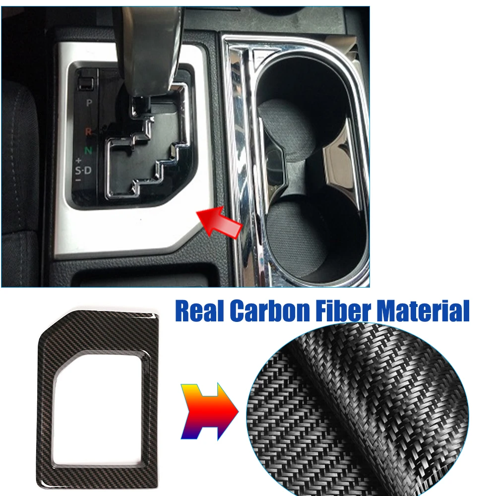

LHD Carbon Fiber Car Interior Central Console Frame Gear Shift Knob Panel Cover Trim For Toyota Tundra 2014-2021 Accessories