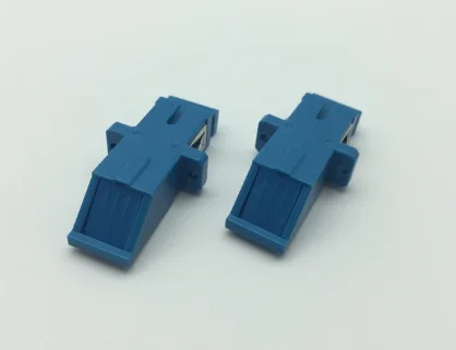 SC Adapter with shutter flange APC PC OM3 OM4 Fiber Optic coupler SM earless connector with open dust shutter FTTH ELINK 100pcs