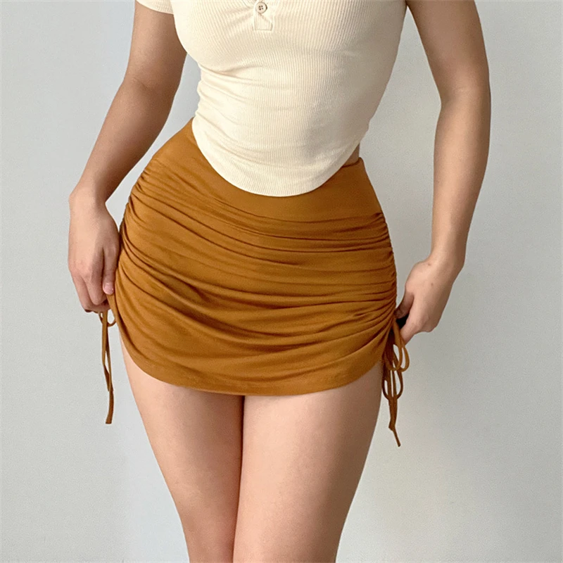 여성용 섹시한 피트니스 스포츠 반바지 스커트, 러닝 플랫 힙, 빠른 건조, 작은 테니스 체육관 스커트 