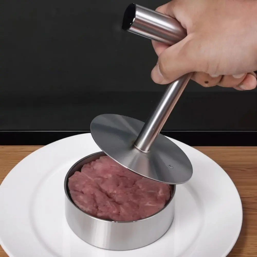 Stainless Steel Hamburger Press Creative Manual Meat Pie Press Mold Non-Stick Burger Smasher