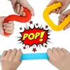 10/20/30PCS Colorful Pop Tube Rainbow Fidget Toys Telescopic Tube Stress Relief Toys Plastic Stretch Pipe Decompression Toy Gift 3