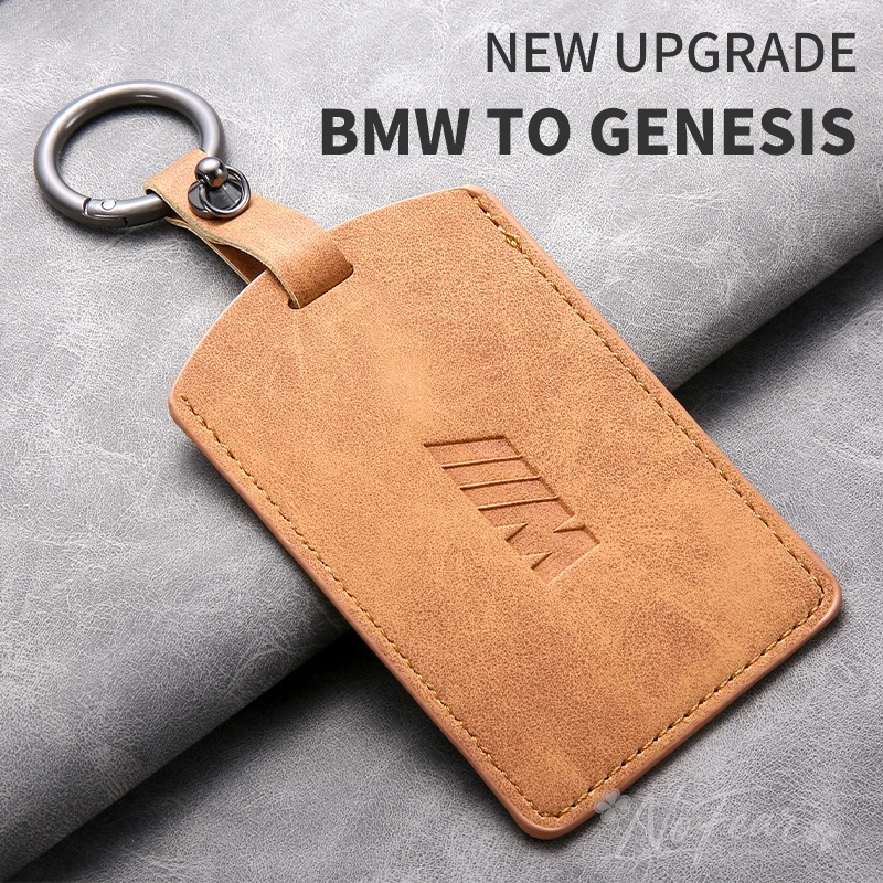 BMW M 3 5 7 시리즈 X1 X3 X5 X6 X7 535le 차량용 가죽 스마트 리모컨 NFC 카드 키 케이스 커버 보호 쉘 가방 스티커