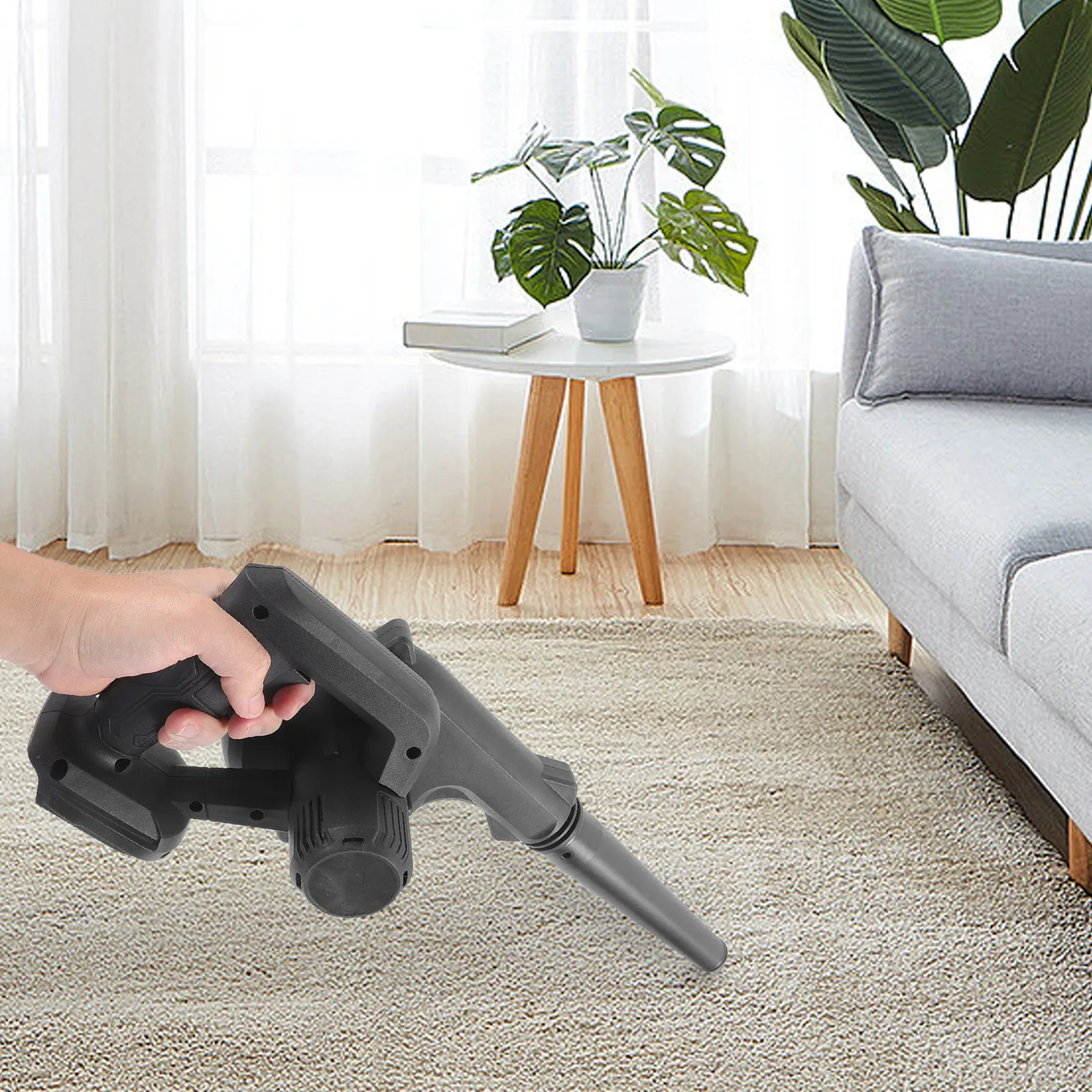 충전식 무선 에어 블로워, 인체공학적 그립 내장, 가정, 자동차, 잔디밭 청소를 위한 조절 가능한 풍속