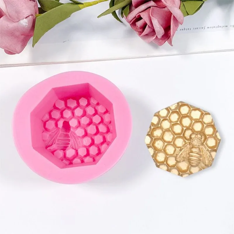 

3D Large Honeycomb Silicone Mold DIY Bee Fondant Chocolate Pastry Cupcake Topper Dessert Cake Decoration Tools Clay Resin Mould