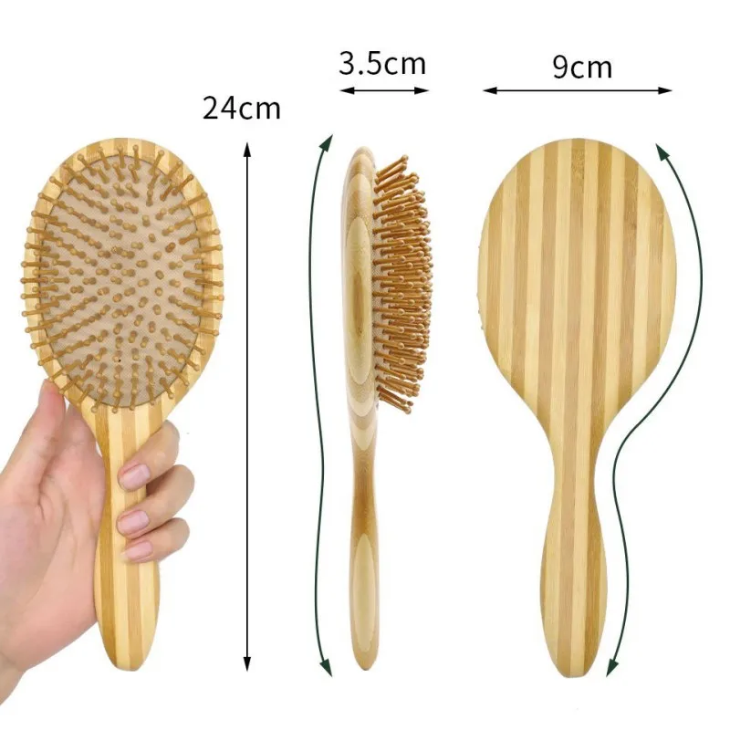 Bamboo Hair Brush Women Custom Name Wood Comb Wide Teeth Airbag Massage Scalp Brush Anti-static Hair Combs for Hair Loss angle grinding wheel wood carving disc 5 8 inch 6 teeth for polishing sanding carving grinding wheel plate blue