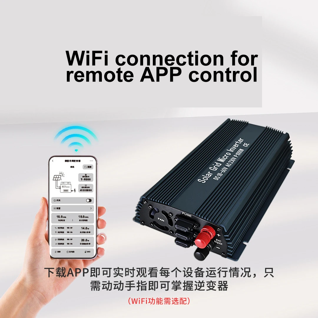 1000W 역류 방지 CT 그리드 연결형 인버터 18-60V 광전압 배터리 태양광 패널 범용 지원 맞춤 제작