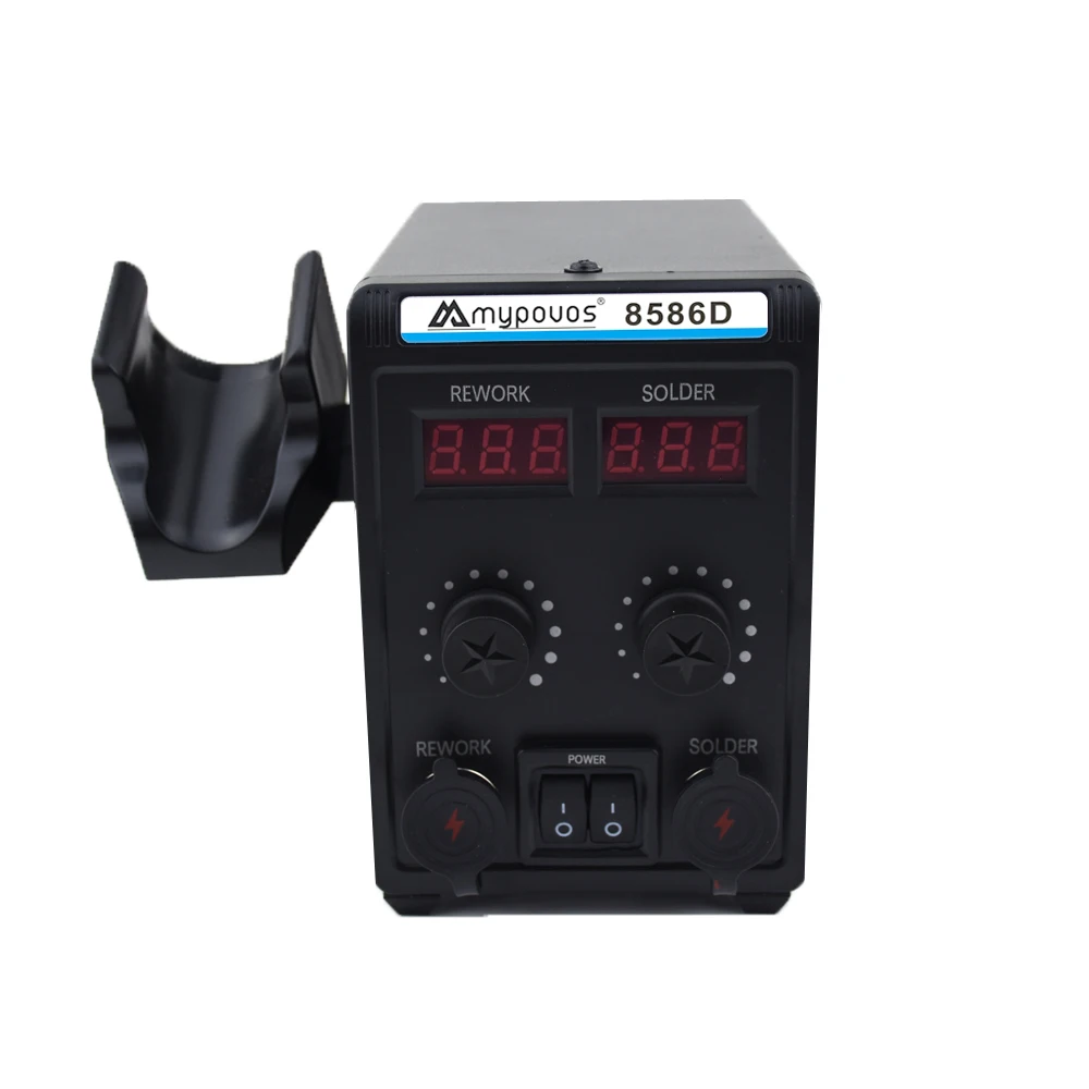 750W 8586D Soldering Station 2 IN 1 Hot Air Gun LCD Dual Digital Display Electric Soldering Iron SMD Welding Rework Station 4