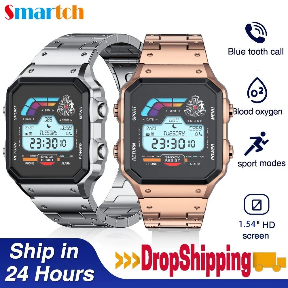 

New Smart Watch Men Sports Stopwatch Heart Rate Health Watches Blue Tooth Call Voice Assistant Waterproof Outdoors Smart Watches