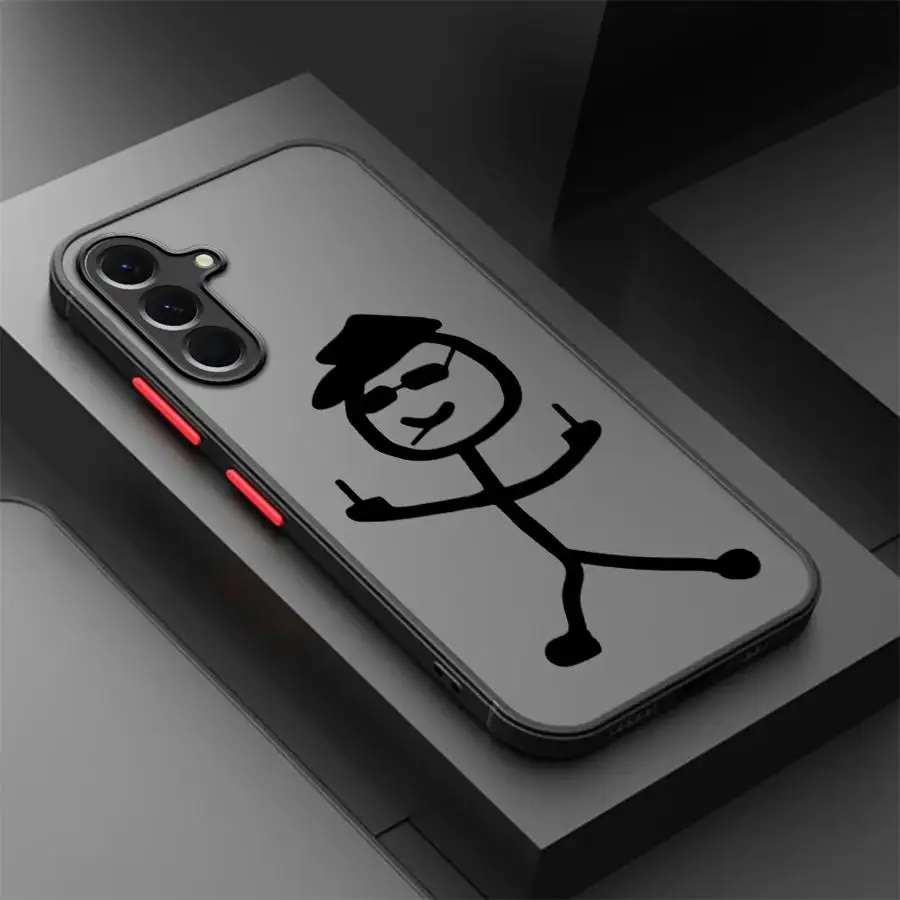 Cute Stick Figure Lines Phone Case - Stylish Back Cover Design