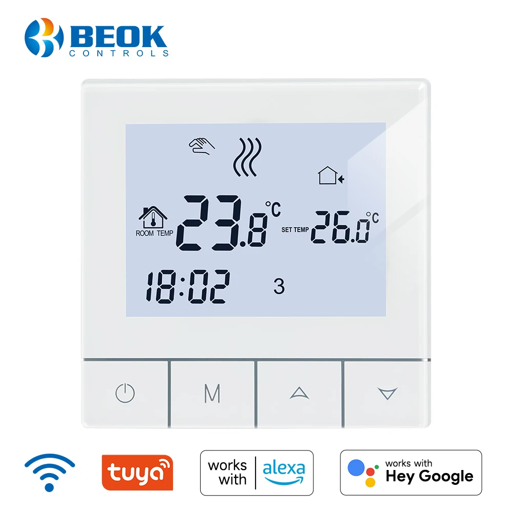 Beok WIFI Heating Thermostat for Smart Home Electric Warm Floor Gas Boiler 220V Temperature Controller with External Sensor