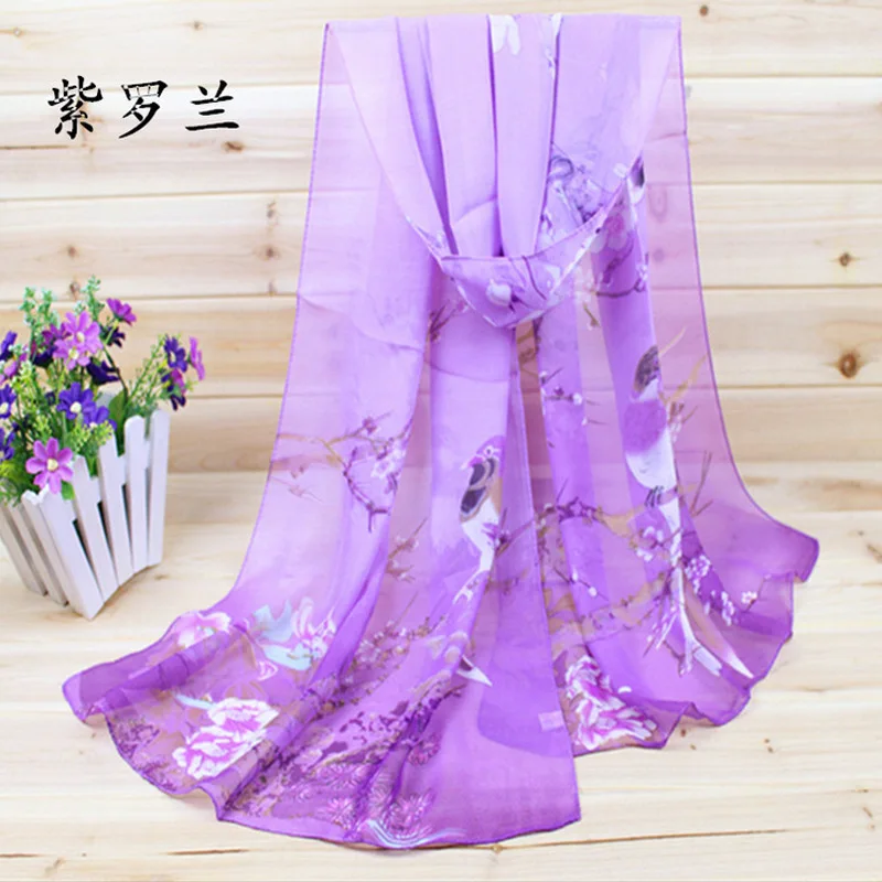 2022 New Silk Scarf Women Luxury Fashion Chiffon Print Sun Protection Bandana Headscarf Hijab Long Womens Neck Scarves Shawls 3