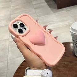 3D Love Wave Heart Soft Shockproof Phone Case - Moto G56 (Pink)