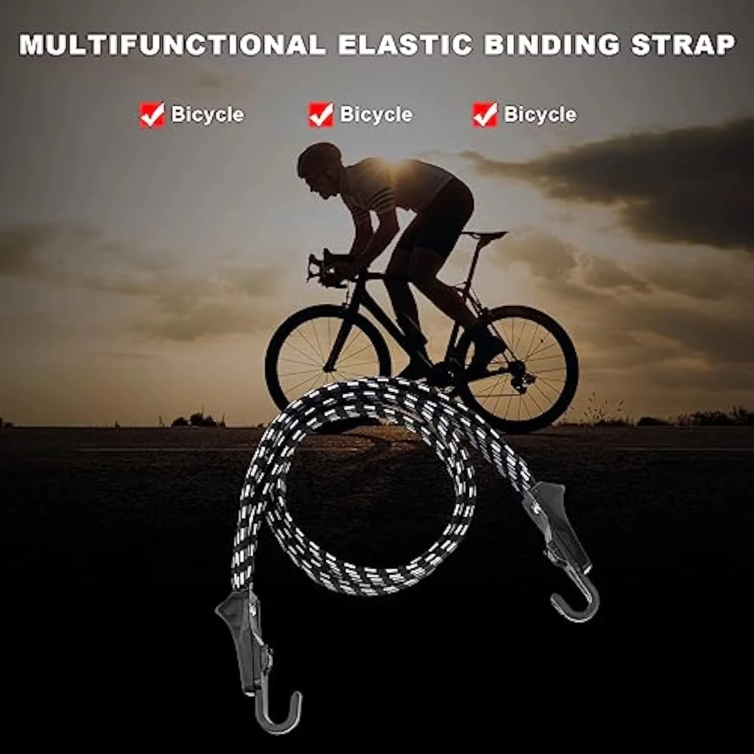 Adjustable Elastic Bike Luggage Straps with Hooks