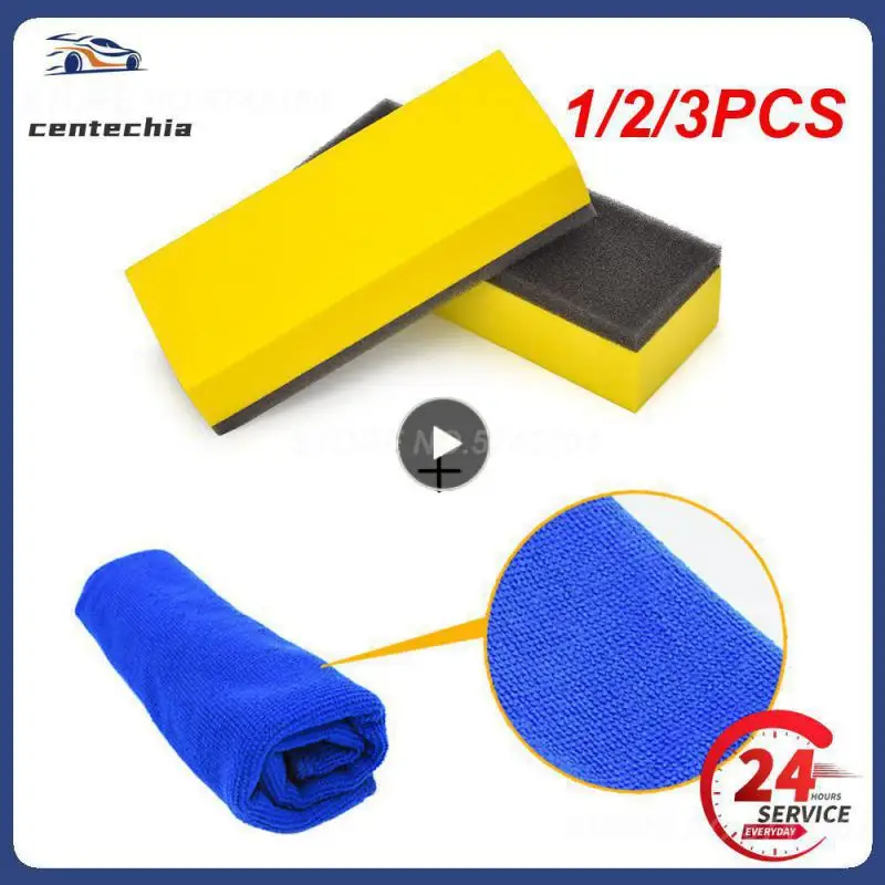 

1/2/3PCS Car Tyre Cleaning Sponge Cleaning Dressing Waxing Polishing Brush Sponge Tool U-Shaped Design Strong Cleaning Power