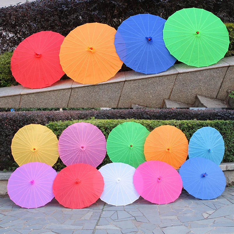 Folding Umbrella Sun Umbrella Lace Umbrella Chinese colored fabric umbrella white pink parasols China traditional dance color parasol Japanese silk props
