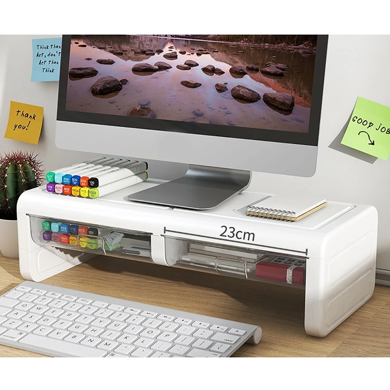 

Desktop Computer Monitor Increase Rack Stand Stationery Surface Storage Rack Pad Height Base Rack Transparent Drawer Organizer