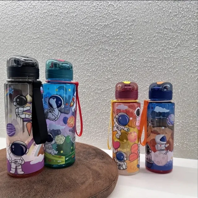23.67oz Let's Go Space Astronaut Sports Water Bottle with Straw, Leakproof & Portable, BPA-Free PC, High Temperature Resistant 23.67oz Let's Go Space Astronaut Sports Water Bottle with Straw, Leakproof & Portable, BPA-Free PC, High Temperature Resistant