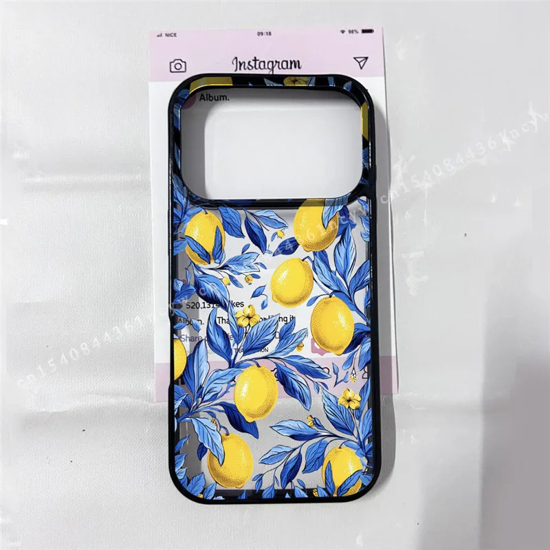 Summer Fruit Lemon Flower Clear Phone Case - Transparent Acrylic Cover Shell