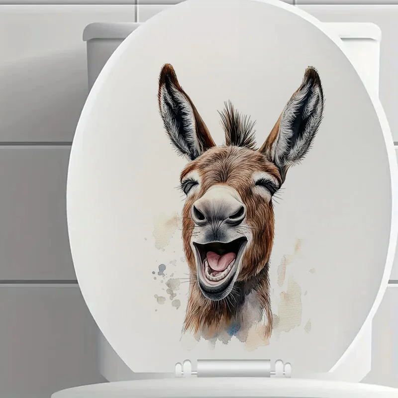 C1130# Donkey Toilet Stickers Decoration for Living Room Wall Bedroom Home Decor Car Decals Self-Adhesive