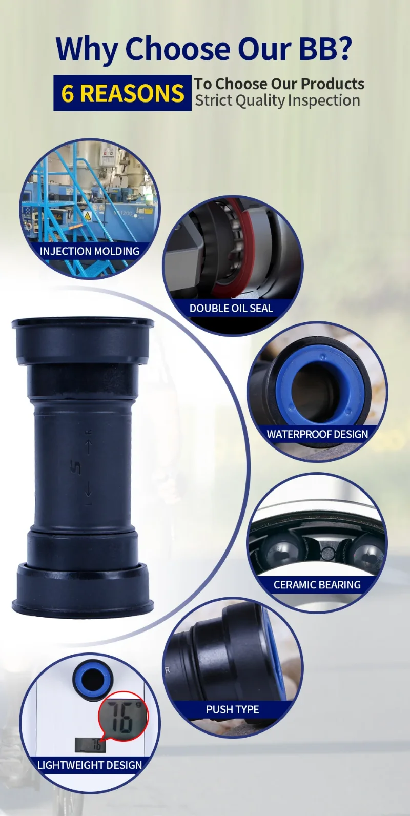 Senicx-自転車用セラミックボトムブラケット,41インチのプレス