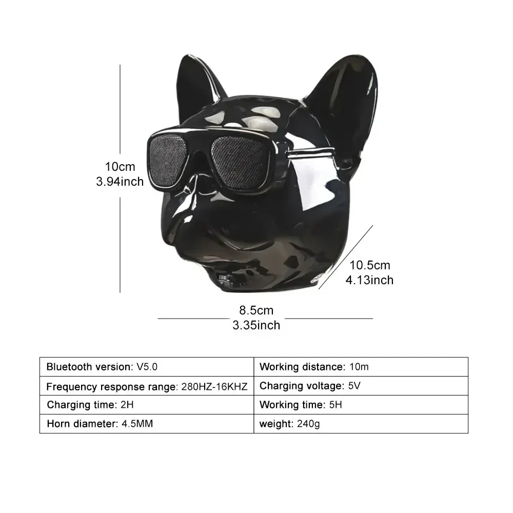 Bluetooth Speaker Creative French Bulldog Design Your Portable Outdoor Bass Surround Sound Enhance Listening Experience Wireless