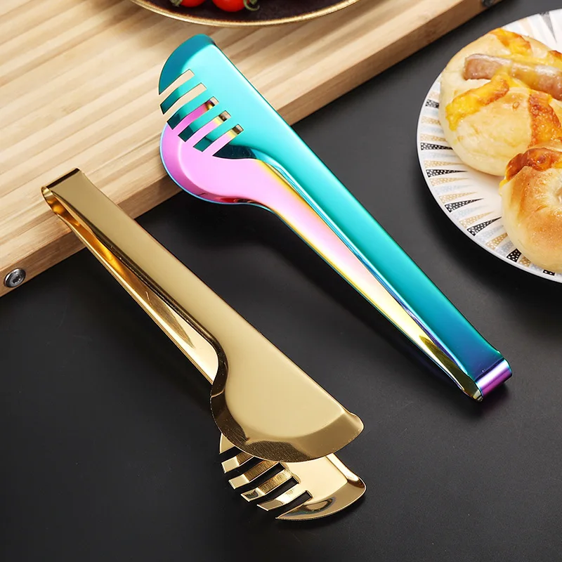 Stainless Steel Non-Stick Food Tongs Salad Beef Clamp Outdoor BBQ Clips Home Cooking Utensils