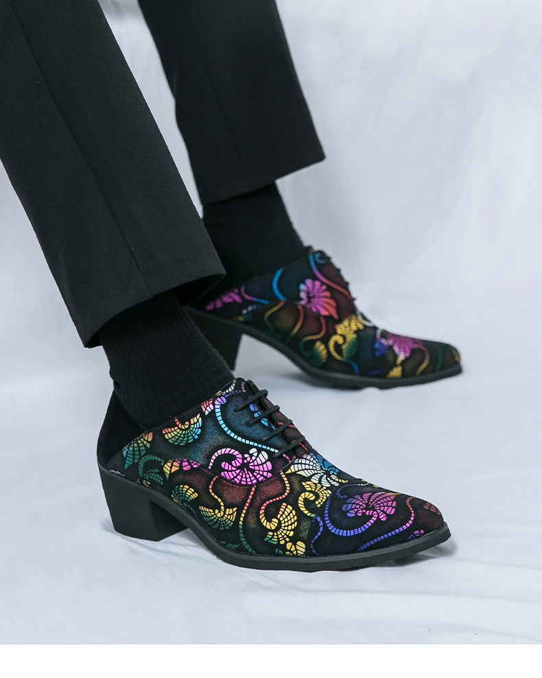 Herren Casual Lederschuhe Neue Plus Size Modische High Heel Business Class Schuhe Gummisohle Polyamid Futter Erwachsene Schuhe – Detail 12