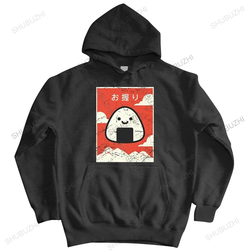 

Mens luxury cotton hoodies shubuzhi pullover Retro - Japanese Food Kawaii Anime Onigiri Premium unisex hoody loose style coat