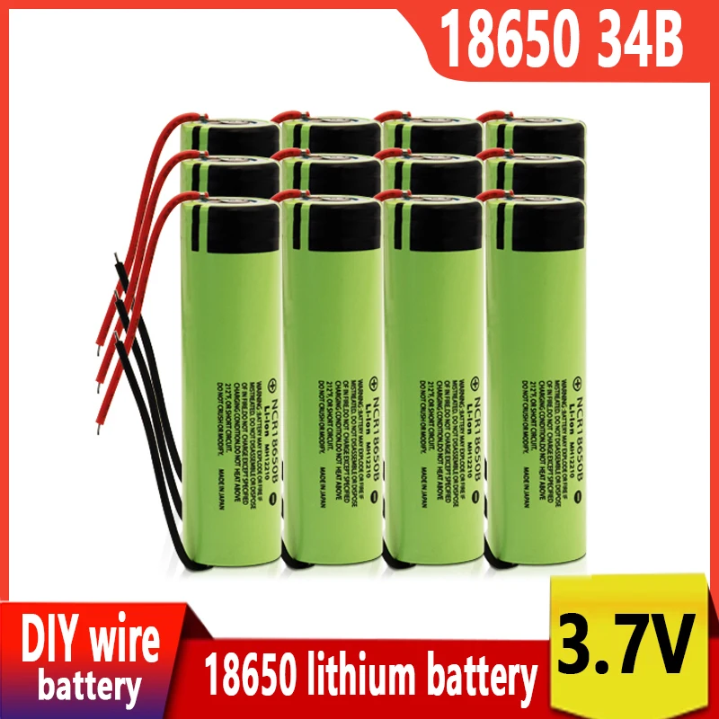 

1-10pcs 100% Original 18650 battery 3500mah 3.7v lithium battery 1865035e Suitable for flashlight battery +DIY wire
