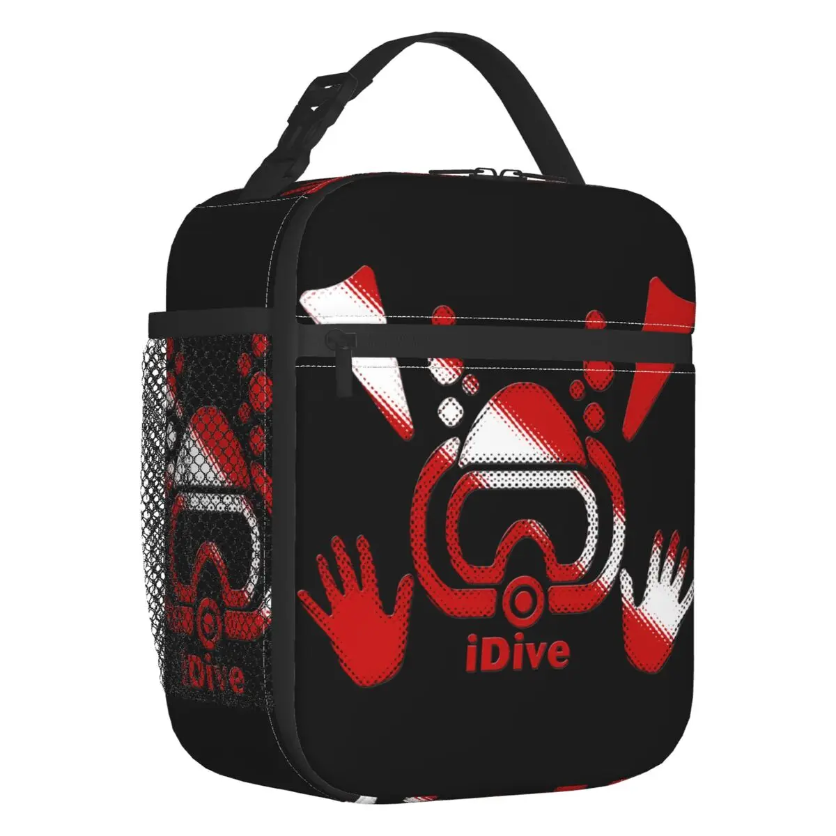 

IDive Dive Flag Scuba Diving Insulated Lunch Bags for Work School Diver Portable Cooler Thermal Lunch Box Women Kids