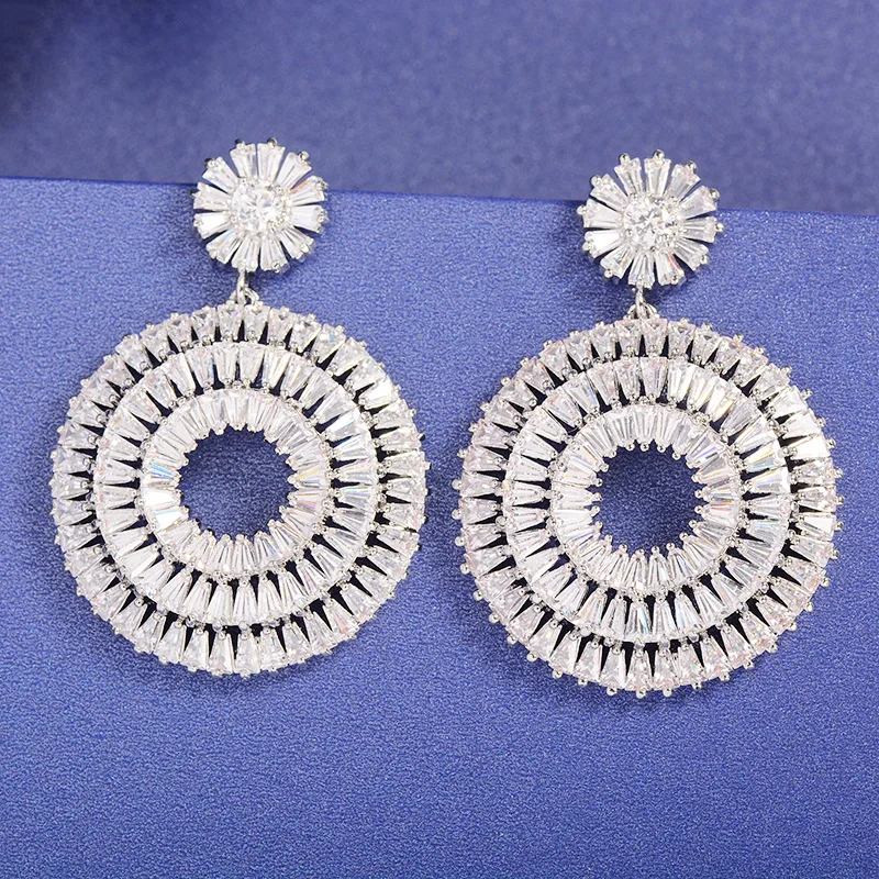 Silver Needle European and American Big Earrings Exaggerated Design High Sense Earrings New Personality Fashion Earrings Series