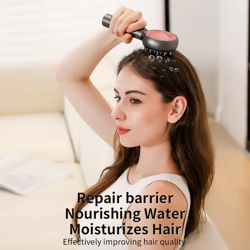 Electric Massage Comb with Vibration Red Light Therapy Scalp Brush Hair Growth Anti-Hair Loss Liquid Oil Applicator Hair Care