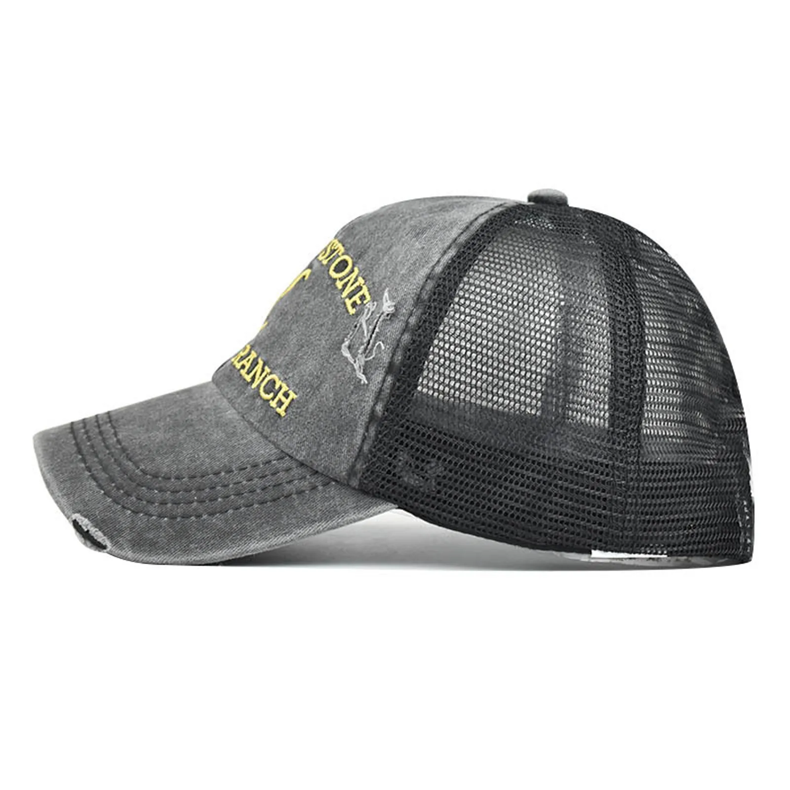 Yellowstone Dutton Ranch Hat Cross Ponytail Baseball Cap Distressed Outdoor Embroidery Sunscreen Hat Net Trucker Caps baseball cap,sun hat
