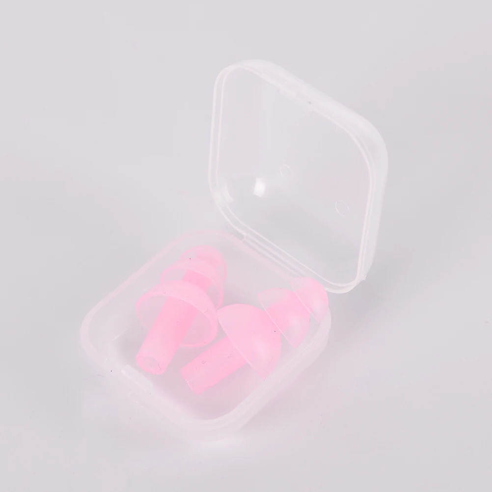 

1Pair Soft Silicone Swimming Ear Plugs Sound Noise Reduction Earplug With Retail Box for Swim Sleep Snoring