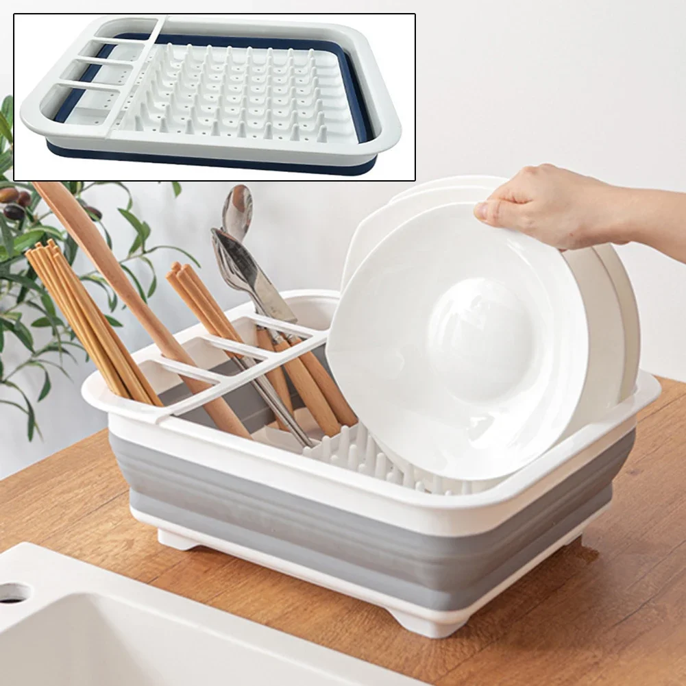 Kitchen Dry Storage Basket Drainer Organizer Foldable Dish Rack Dinnerware Bowl Rack Tableware Plate Storage Kitchen Accessories 2