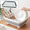 Kitchen Dry Storage Basket Drainer Organizer Foldable Dish Rack Dinnerware Bowl Rack Tableware Plate Storage Kitchen Accessories 2