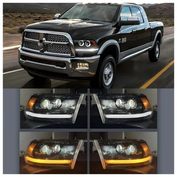 1pcs Full LED Headlight Fit for 2009-2018 Dodge Ram 1500 2500 3500 Sequential Turn Signal&DRL Headlights