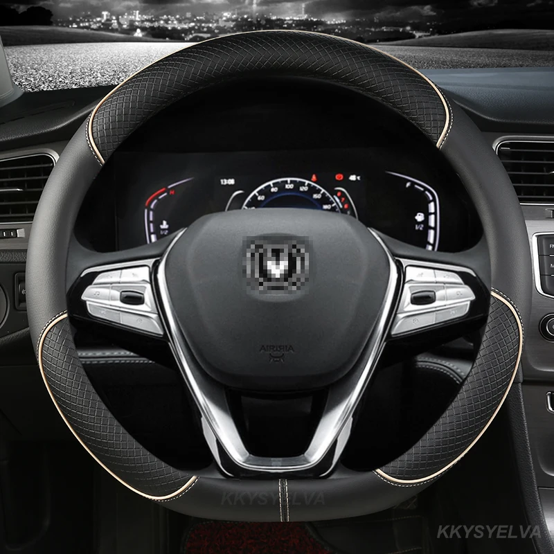 Car Steering Wheel Cover Wrap D Shape For Changan CS75 Plus CS55 PLUS CS55 E-rock 2020 2021 CS15 CS15EV 2019-2021 CS35 PLUS 2022