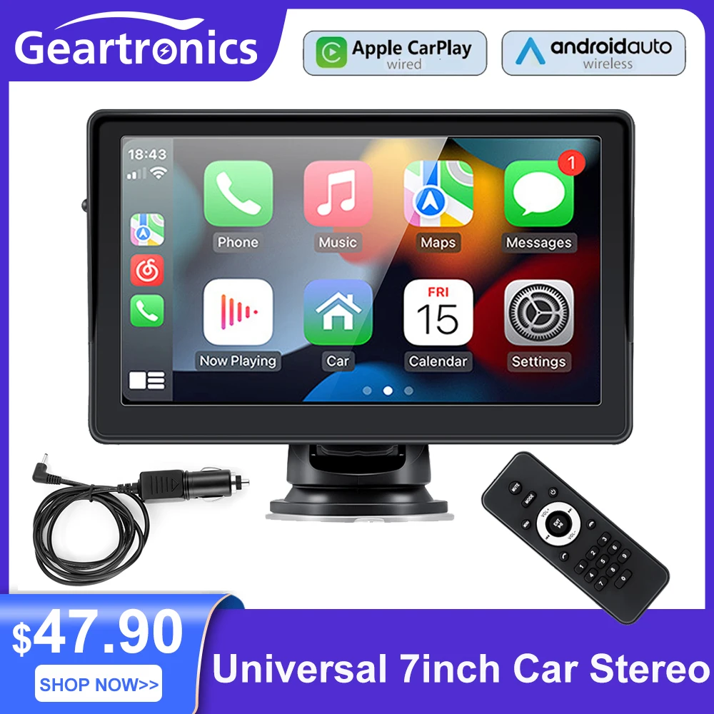 

Portable 7 Inch Car Radio Wireless Multimedia Video Player Carplay Android Auto Universal Car Stereo For BMW Nissan Toyota Ford