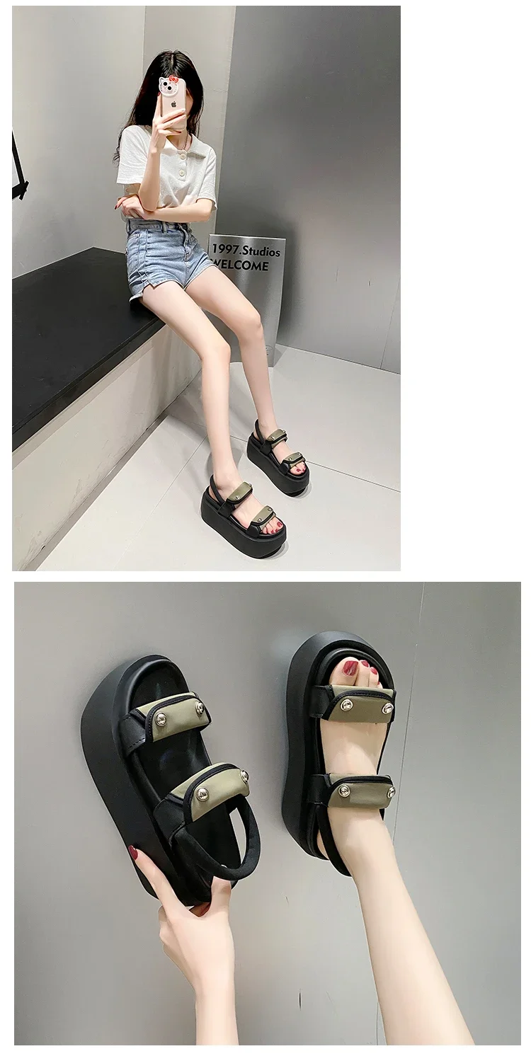 Summer Platform Sandals: Flat Chunky Heels, Beach Gladiator Style, 8CM - true deals club