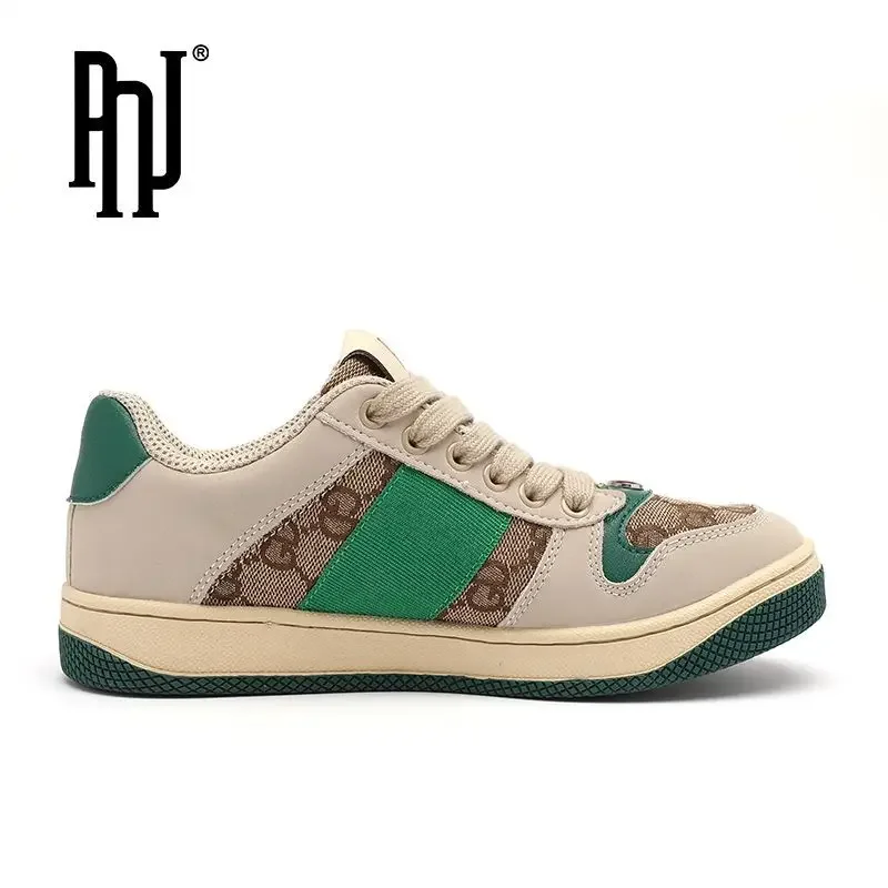 PNJ Board Shoes Men's Shoes Autumn Board Splicing Trend Retro Casual Low-top Versatile Sports
