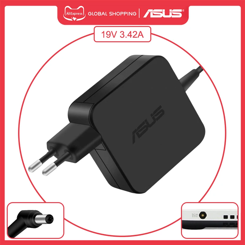 19V 3.42A 65W 5.5X2.5mm AC Adapter For Asus X402C X501A X501U X502C