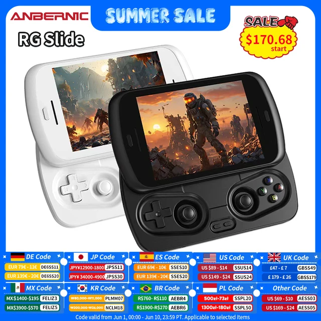 ANBERNIC – Console de jeu vidéo portable RG Slide, écran dans le cellule LTPS 4.7 pouces, Android 5000mAh, prend en charge WIFI FOTA 1080p-DP, Streaming de sortie 1